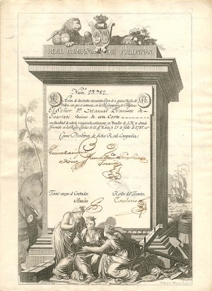 Real Compania De Filipinas - 1795 dated Philippines Stock Certificate